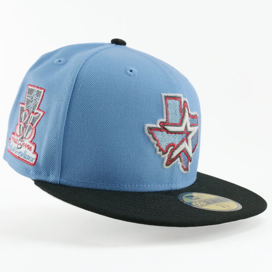 New Era Fitted Custom Exclusive Houston Astros Metallic Blue Iris 35th Anniversary Patch