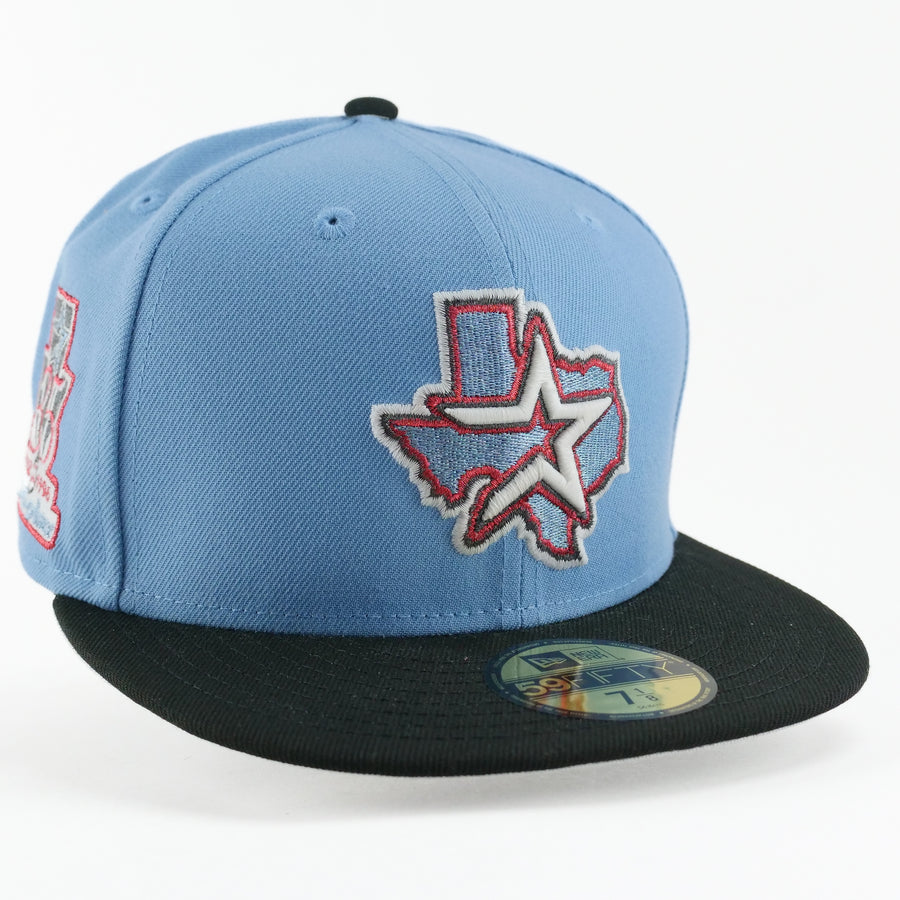 New Era Fitted Custom Exclusive Houston Astros Metallic Blue Iris 35th Anniversary Patch