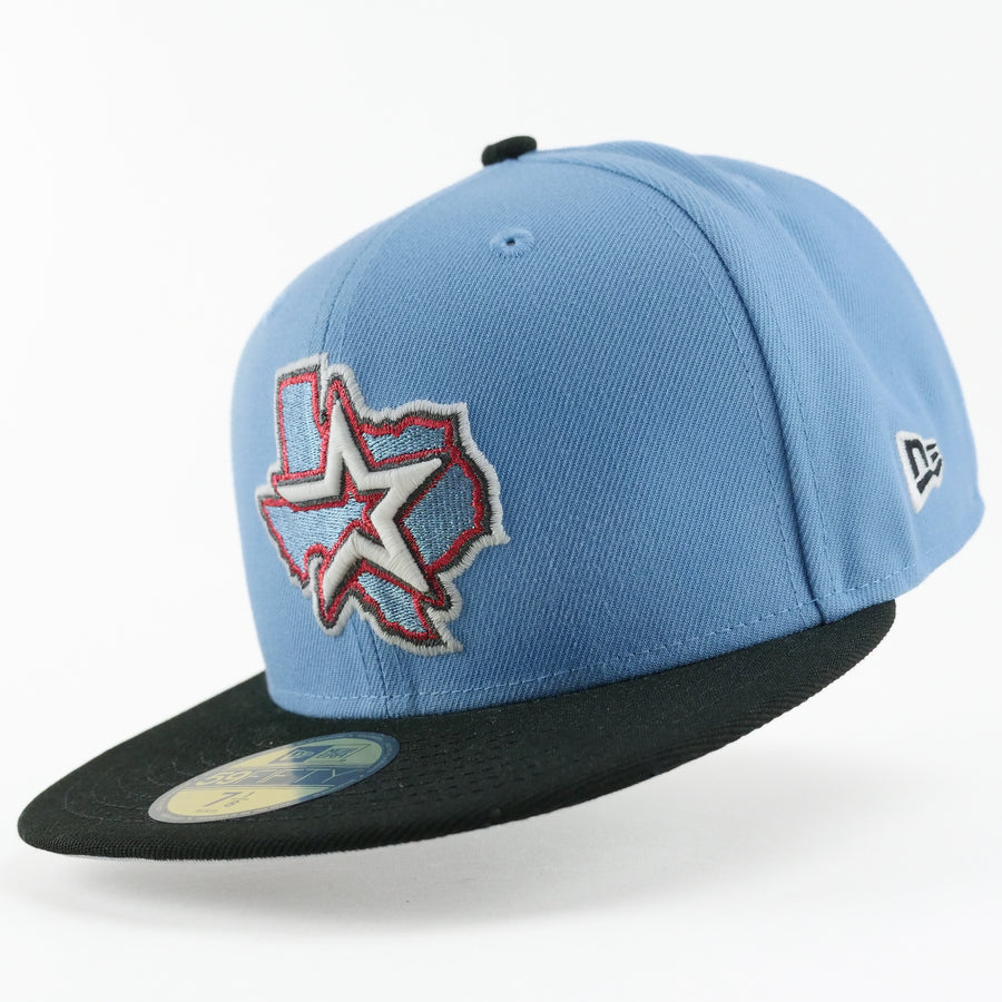 New Era Fitted Custom Exclusive Houston Astros Metallic Blue Iris 35th Anniversary Patch
