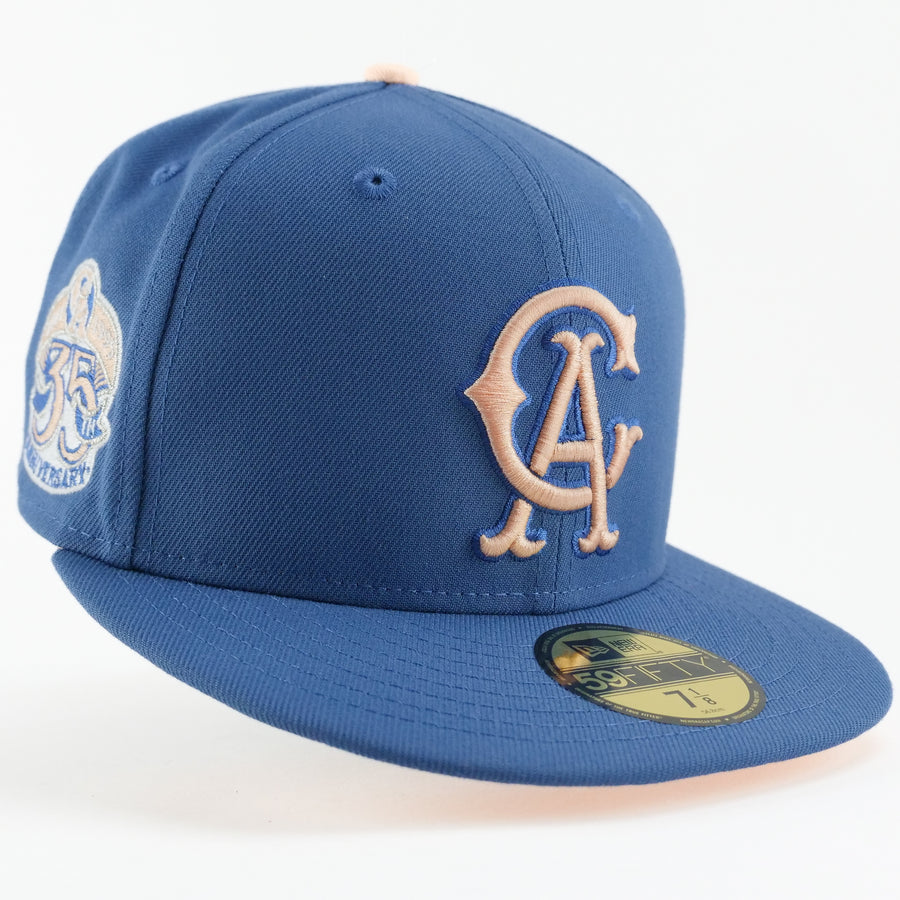 New Era Custom Exclusive Fitted California Angels Flint Blue Peach 35th Anniversary Patch