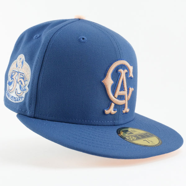 New Era Custom Exclusive Fitted California Angels Flint Blue Peach 35th Anniversary Patch