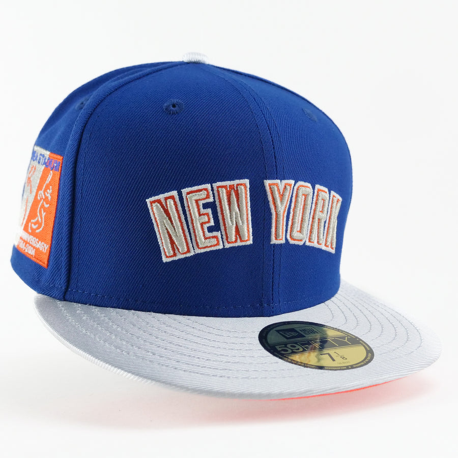 New Era Custom Exclusive Fitted NY Mets Metallic Silver 1987 Shea Stadium Patch