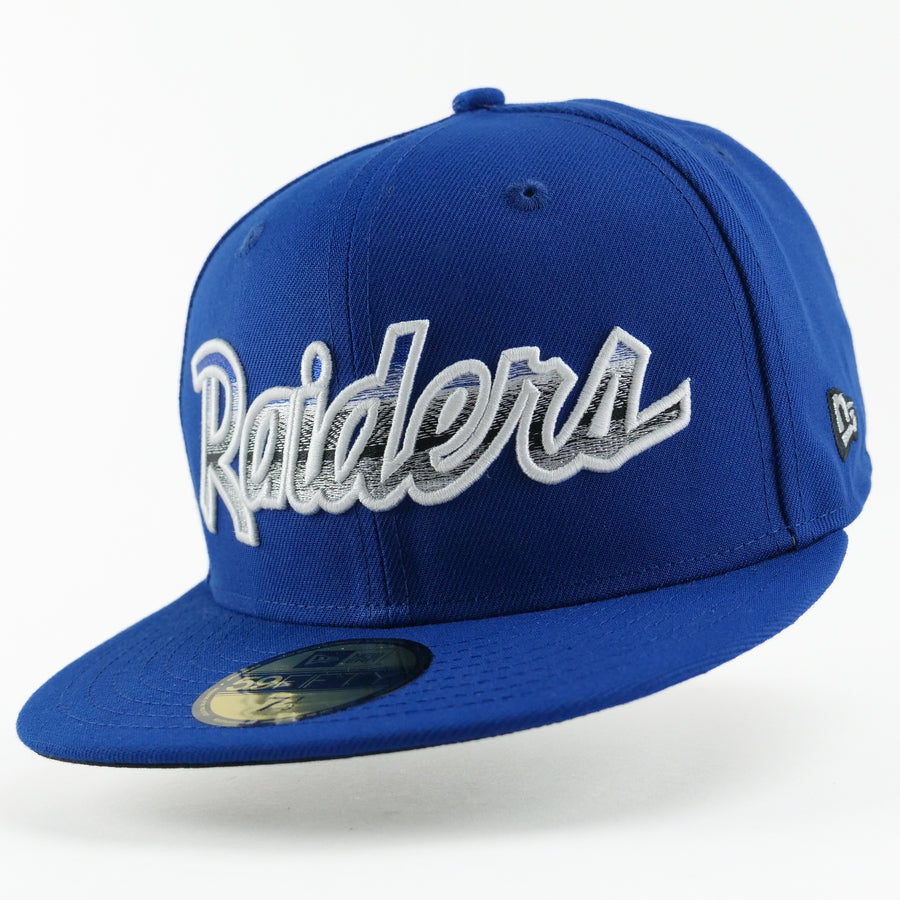 New Era Custom Fitted Exclusive Los Angeles Raiders Hyper Royal Blend (Super Bowl Champions 76-80-83)
