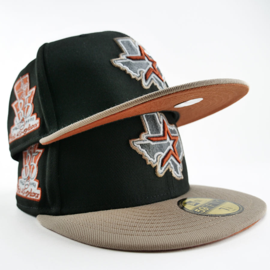 New Era Custom Exclusive Fitted Houston Astros Black Metallic Desert Khaki