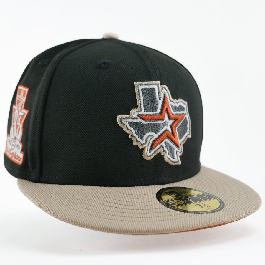 New Era Custom Exclusive Fitted Houston Astros Black Metallic Desert Khaki