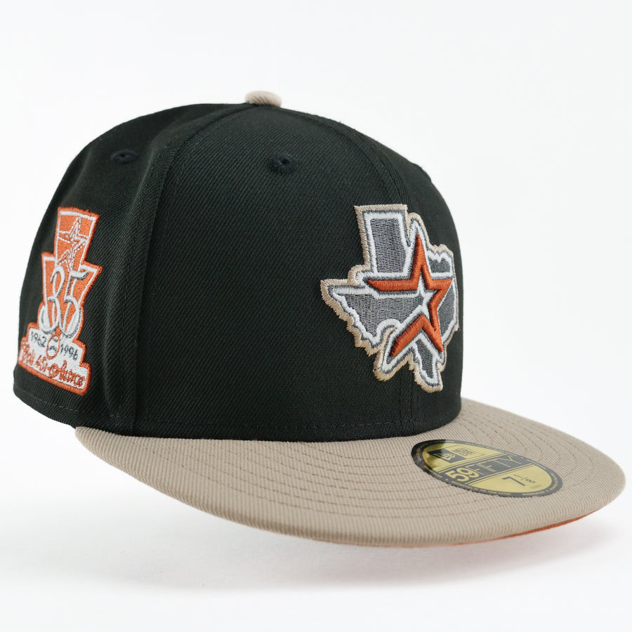 New Era Custom Exclusive Fitted Houston Astros Black Metallic Desert Khaki