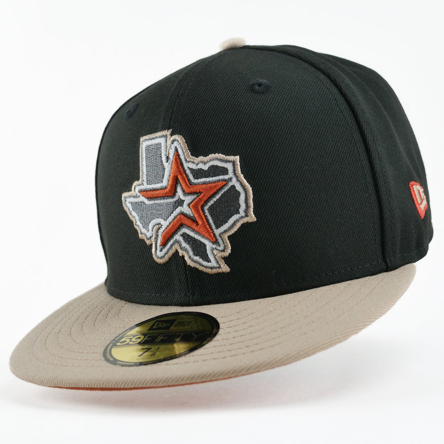 New Era Custom Exclusive Fitted Houston Astros Black Metallic Desert Khaki
