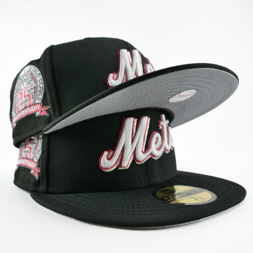 New Era Fitted Custom Exclusive New York Mets Subway Series Black Metallic Red