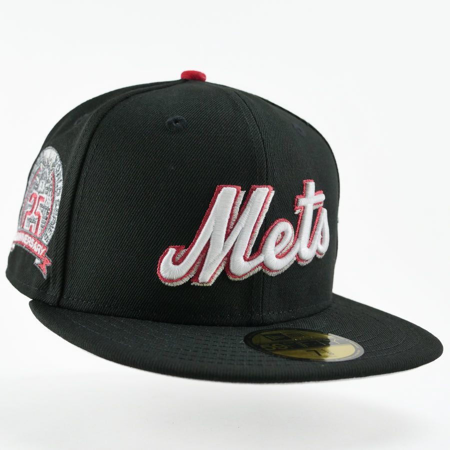 New Era Fitted Custom Exclusive New York Mets Subway Series Black Metallic Red