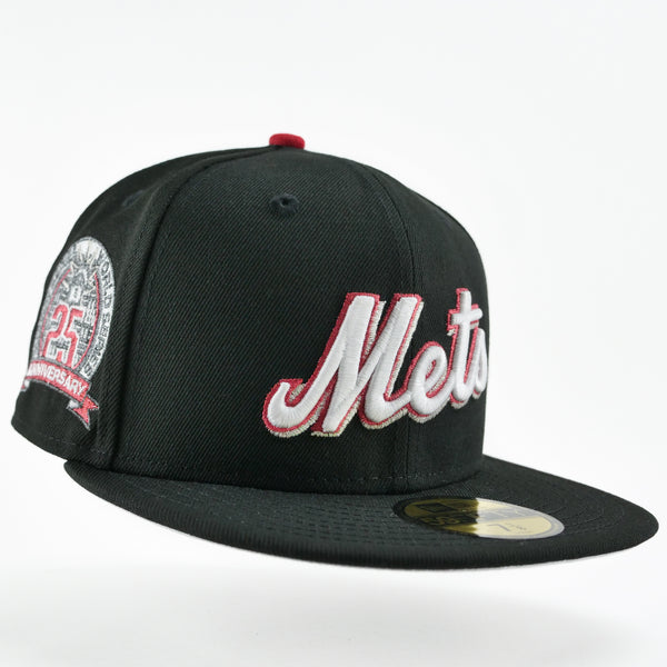New Era Fitted Custom Exclusive New York Mets Subway Series Black Metallic Red