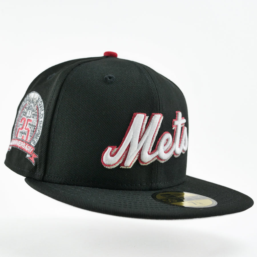 New Era Fitted Custom Exclusive New York Mets Subway Series Black Metallic Red