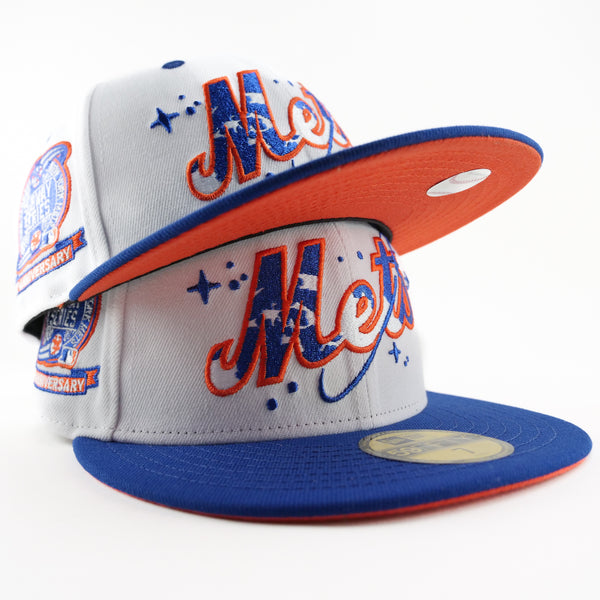 New Era Custom Exclusive Fitted New York Mets Celestial Blue Metallic Thread Subway Series Patch