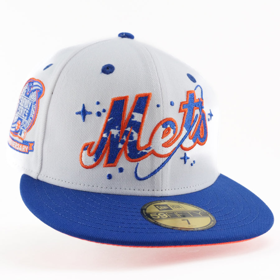 New Era Custom Exclusive Fitted New York Mets Celestial Blue Metallic Thread Subway Series Patch