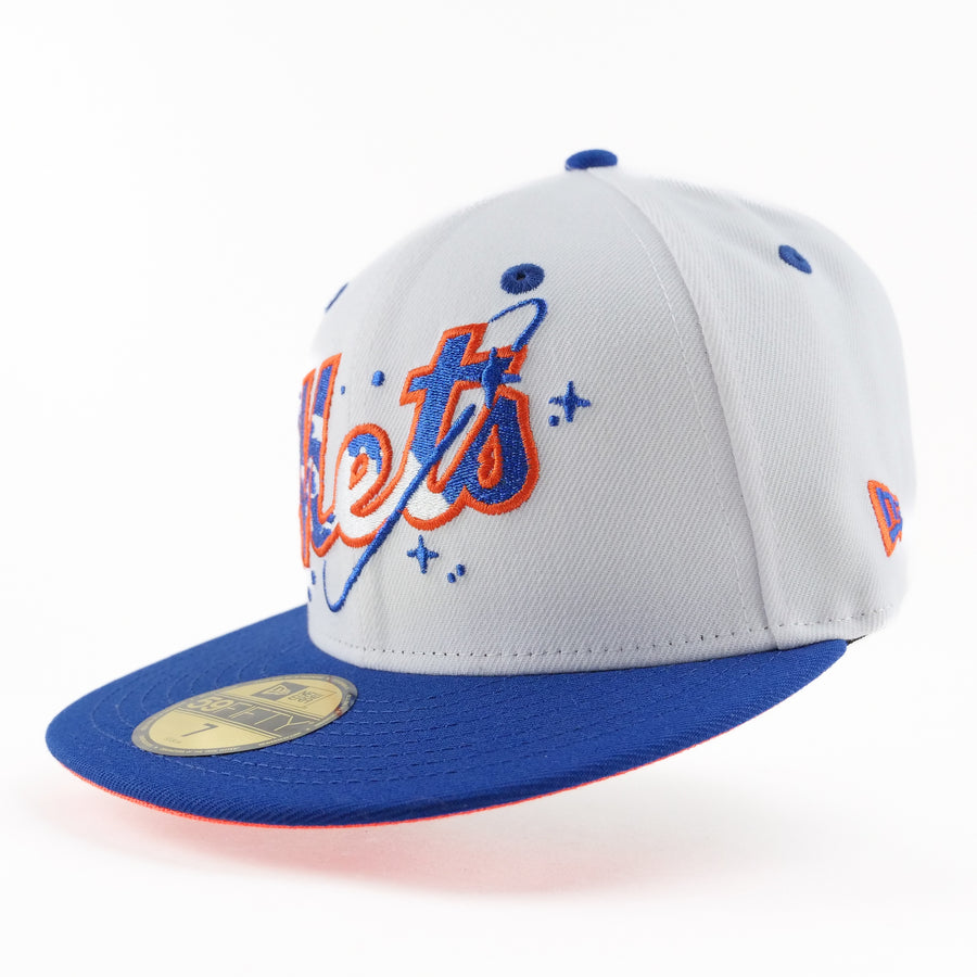 New Era Custom Exclusive Fitted New York Mets Celestial Blue Metallic Thread Subway Series Patch