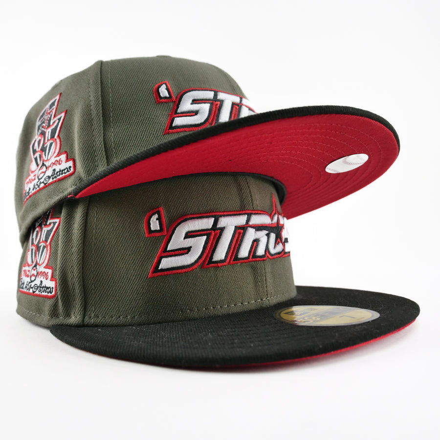 New Era Custom Exclusive Fitted Houston Astros Military Green 35 Years Anniversary Patch