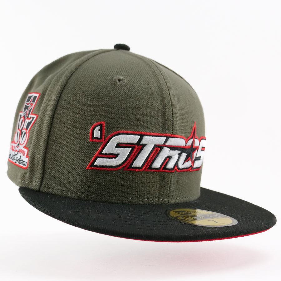 New Era Custom Exclusive Fitted Houston Astros Military Green 35 Years Anniversary Patch