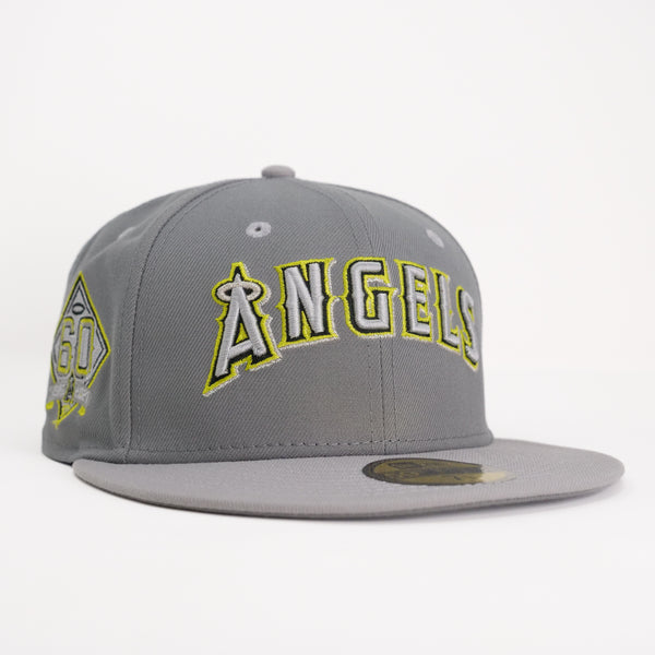New Era Custom Exclusive Fitted Anaheim Angels 60th Anniversary Patch (Storm Gray Metallic Silver Volt Lime)