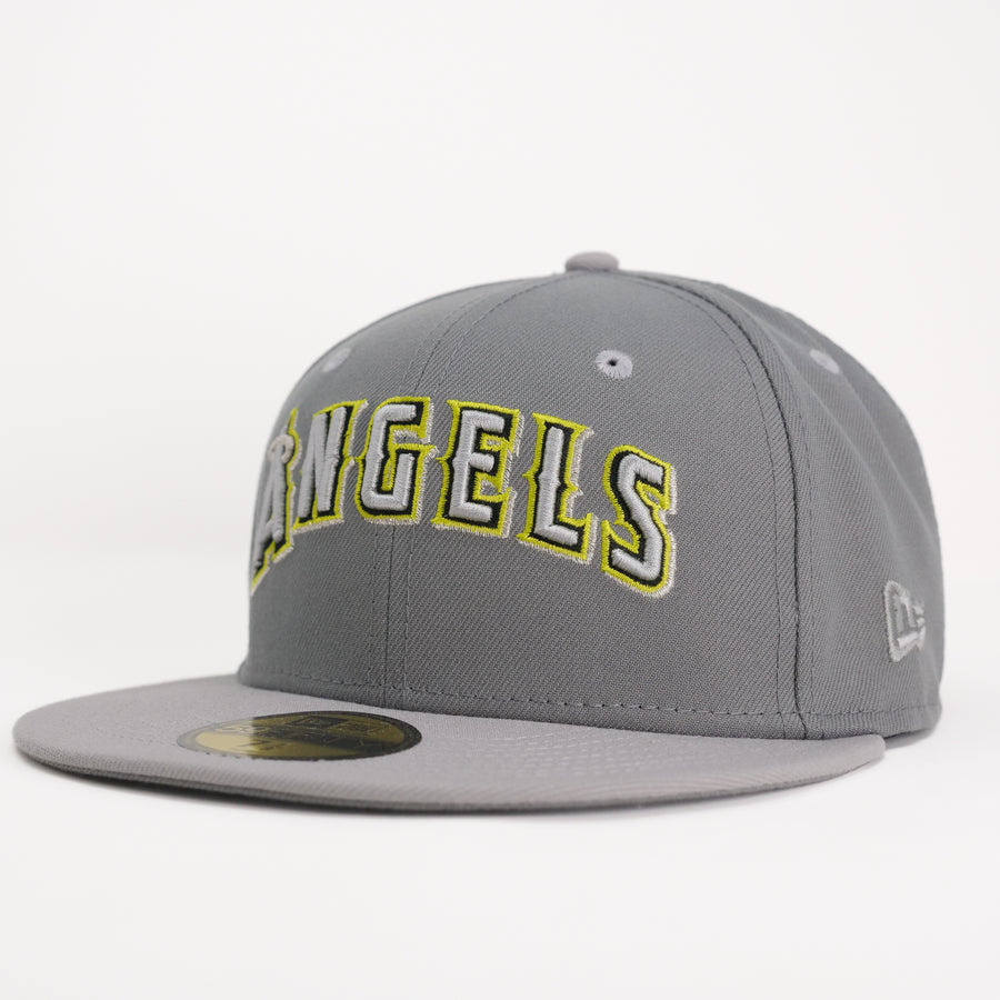New Era Custom Exclusive Fitted Anaheim Angels 60th Anniversary Patch (Storm Gray Metallic Silver Volt Lime)