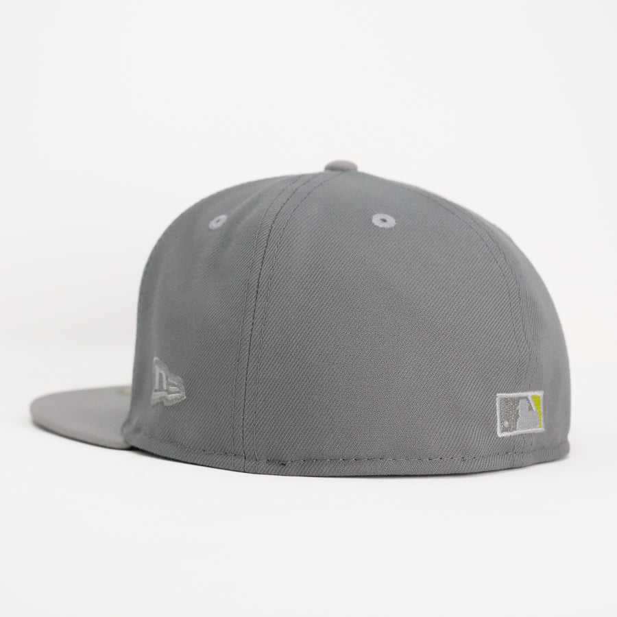 New Era Custom Exclusive Fitted Anaheim Angels 60th Anniversary Patch (Storm Gray Metallic Silver Volt Lime)