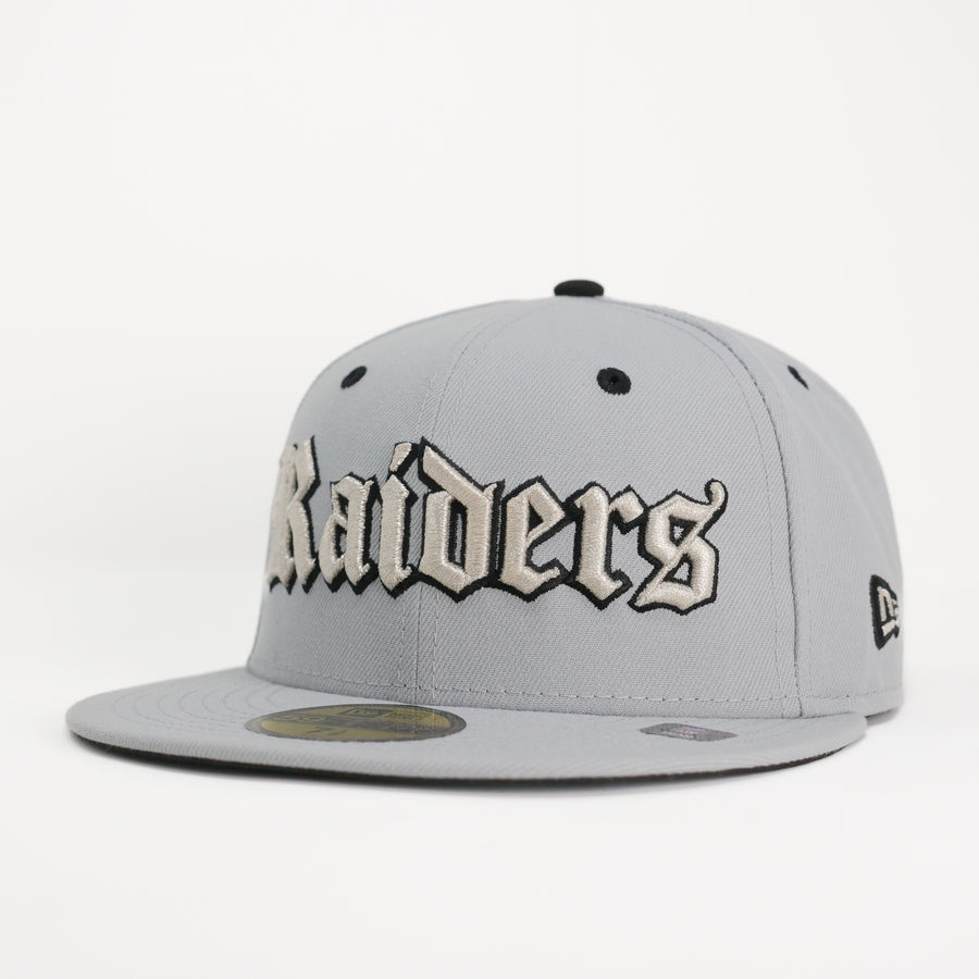 New Era Custom Exclusive Fitted Los Angeles Raiders Gray Metallic Silver Super Bowl Champions 76,80,83