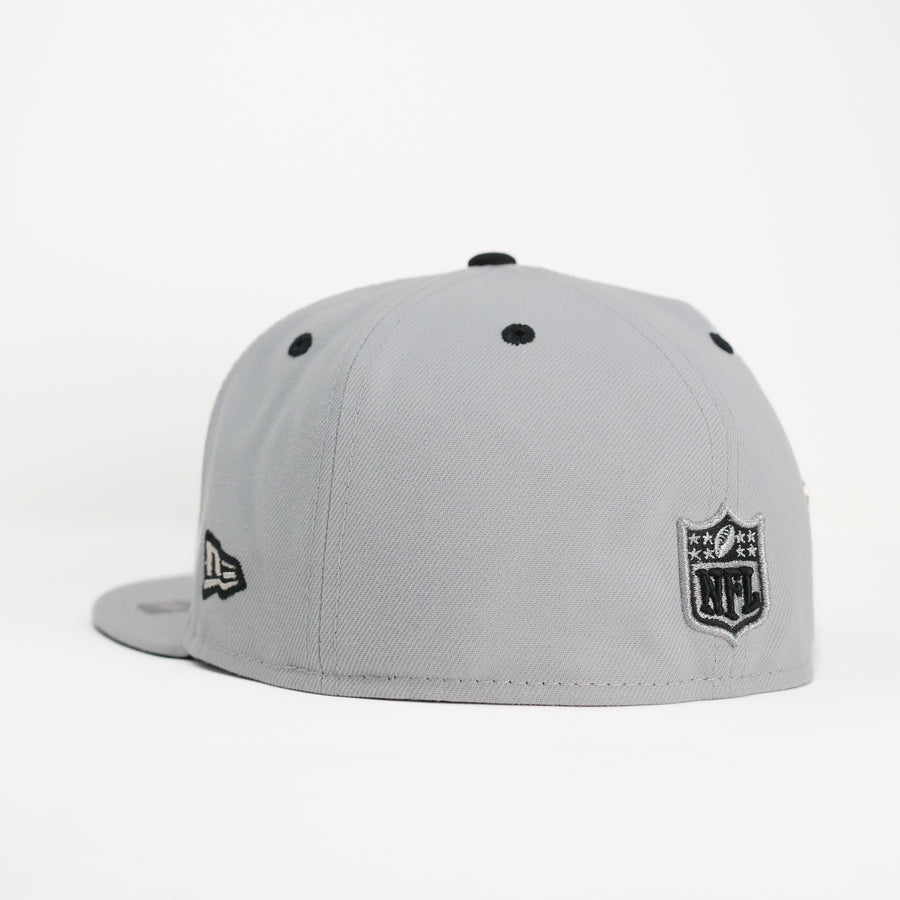 New Era Custom Exclusive Fitted Los Angeles Raiders Gray Metallic Silver Super Bowl Champions 76,80,83