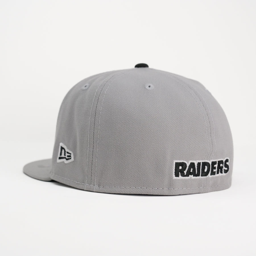 New Era Custom Exclusive NFL Fitted Raiders Cool Gray Metallic Blend 60th Anniversary Patch