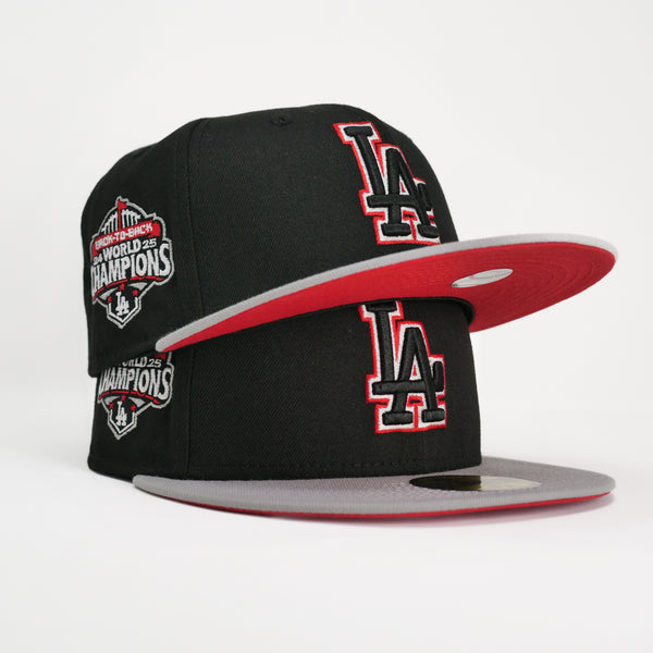 New Era Custom Exclusive Fitted Los Angeles Dodgers (Black Cement) Back-to-Back Champions