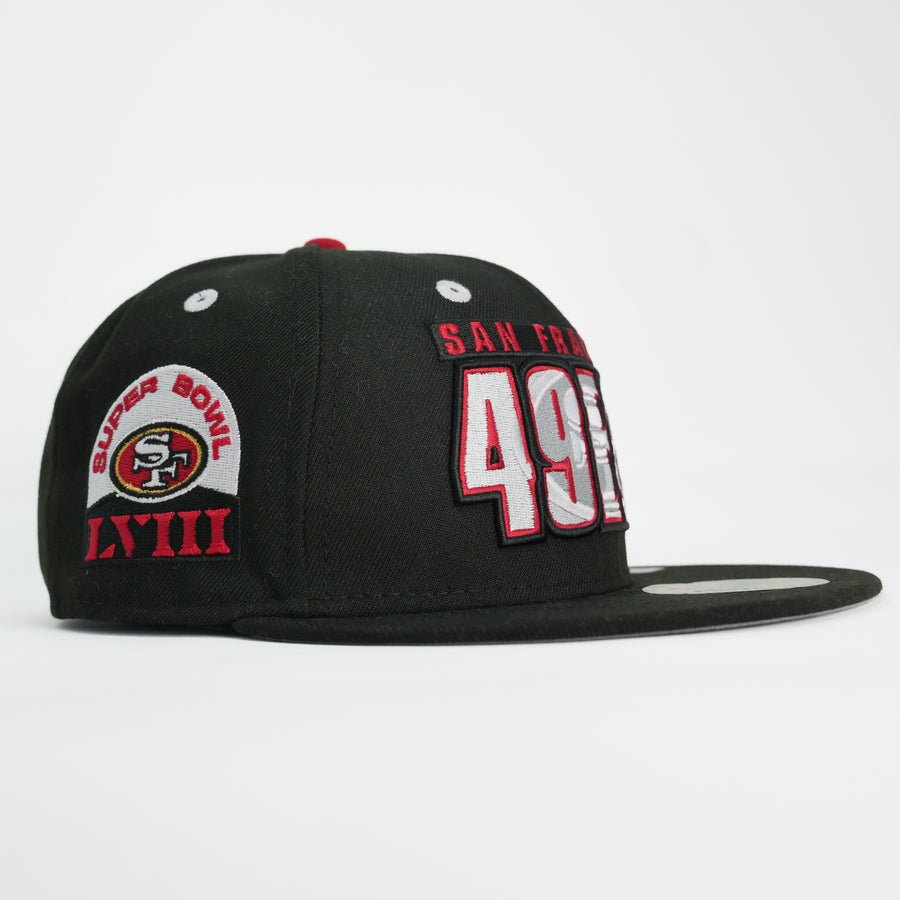 New Era NFL Custom Exclusive Fitted San Francisco 49ers (Superbowl LVIII Patch)