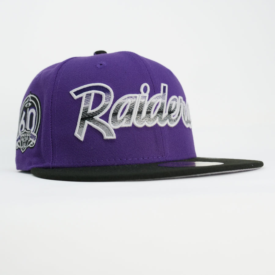 New Era NFL Custom Exclusive Fitted Raiders Metallic Grape Rush Blend (60th Anniversary Patch)