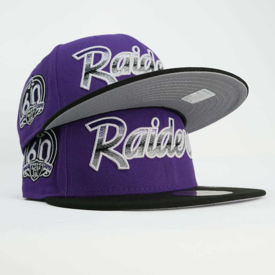 New Era NFL Custom Exclusive Fitted Raiders Metallic Grape Rush Blend (60th Anniversary Patch)
