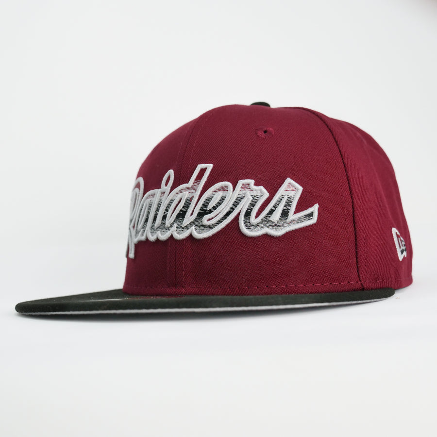New Era Custom Exclusive NFL Fitted Raiders Metallic Merlot Blend 50th Anniversary Patch