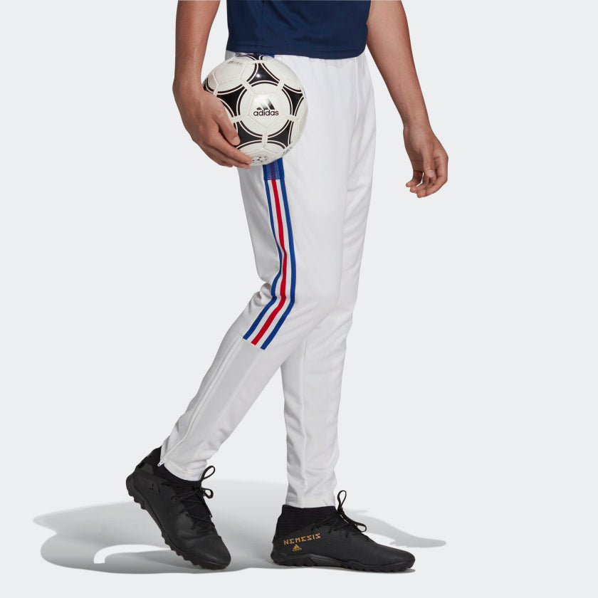 White and sales blue adidas pants