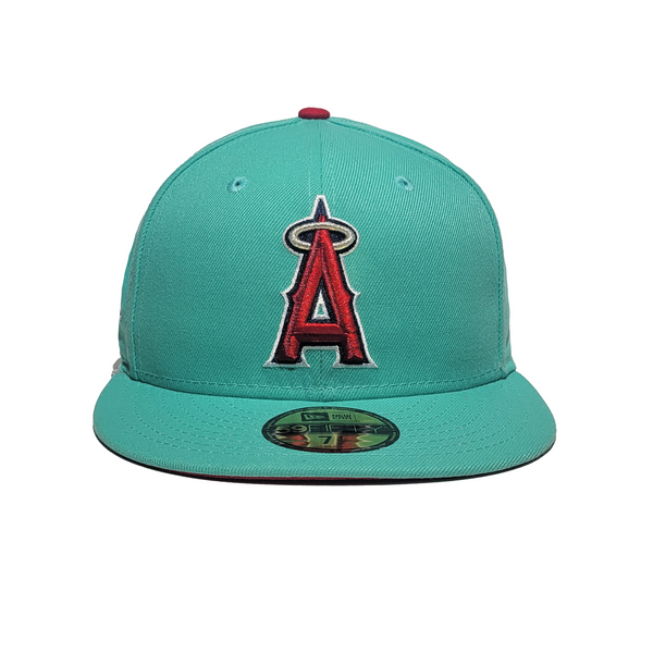 Anaheim Angels 2002 World Series New Era 59Fifty Fitted Hat (Black Purple  Under Brim)