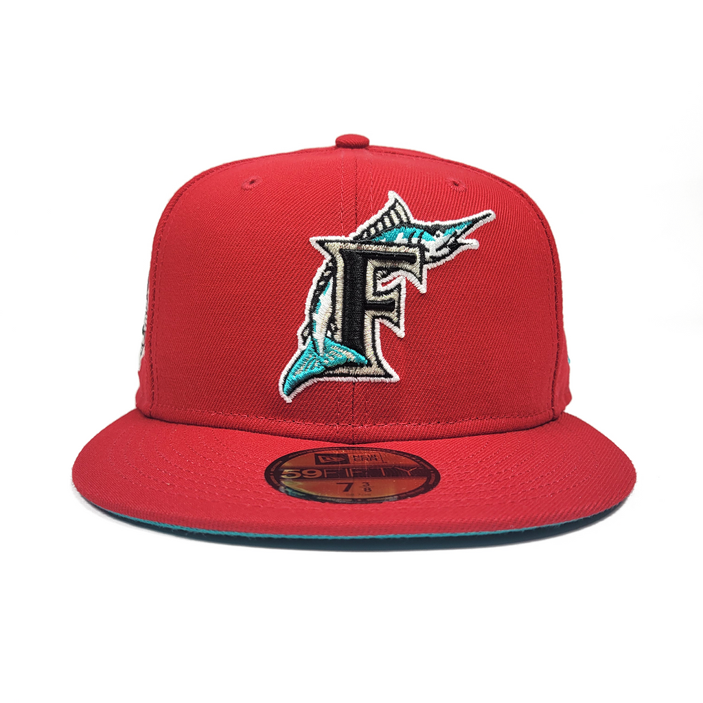 New Era Florida Marlins Hat - Off White/Red