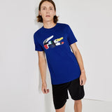 Men's Lacoste SPORT Patchwork Crocodile Print Cotton T-shirt